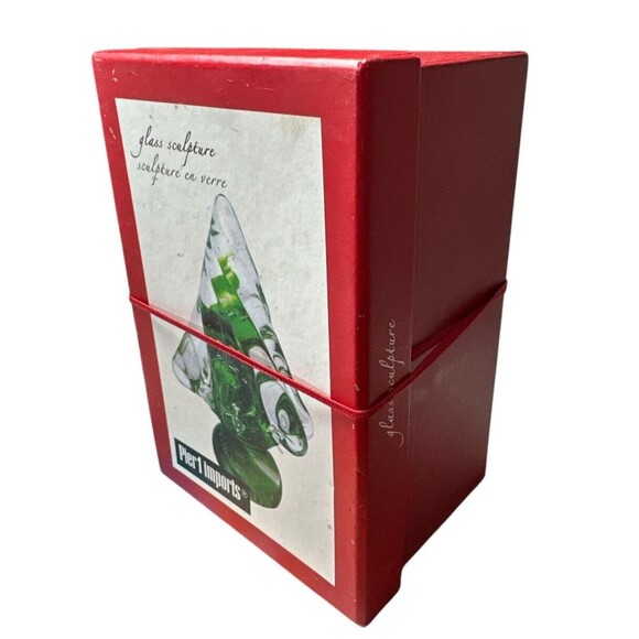 Pier 1 Imports Handcrafted Art Glass Sculpture Christmas Tree Holiday Decor - Picture 4 of 4